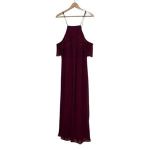 Bridesmaids Dress Woman’s 2X Birdy Grey Cabernet Chiffon Wedding Fall Winter